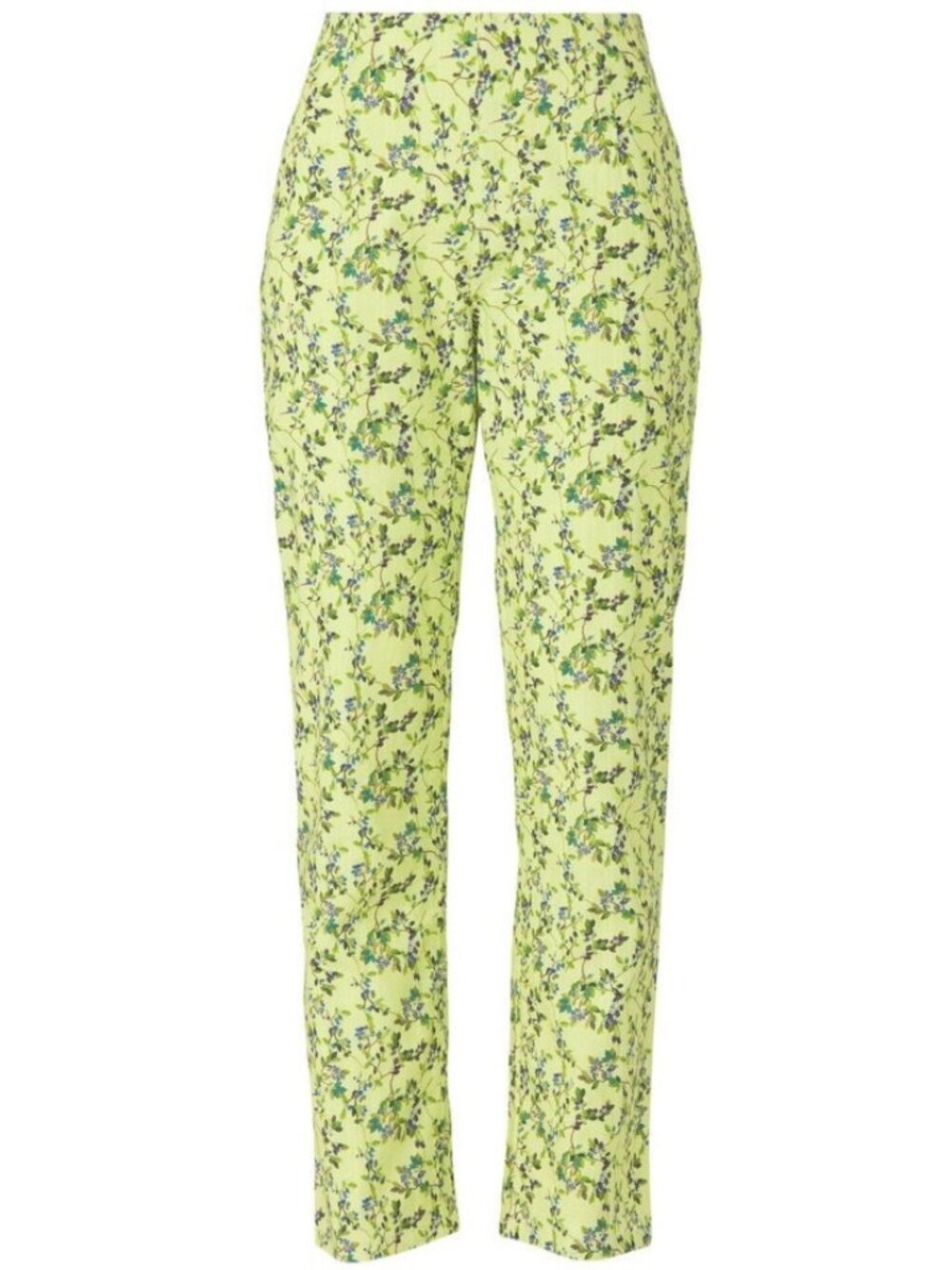 Rachel Antonoff Birdie Tailored Ankle Pants Green Cotton Blueberry Print Size 6